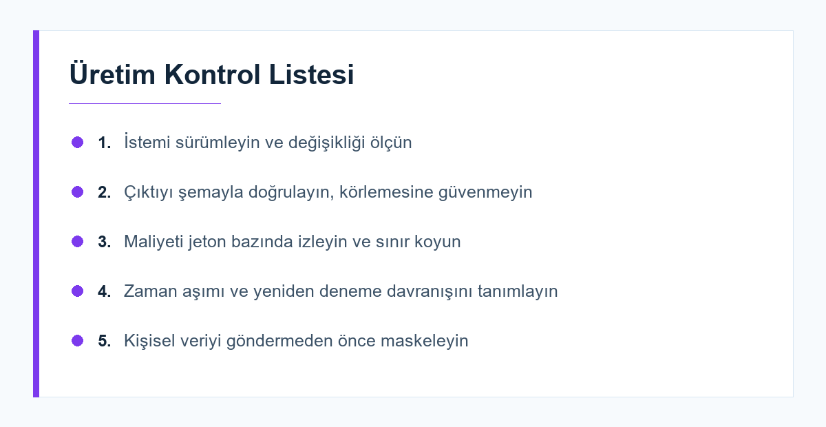 Dil modeli entegrasyonunda üretime çıkmadan önce yapılacaklar
