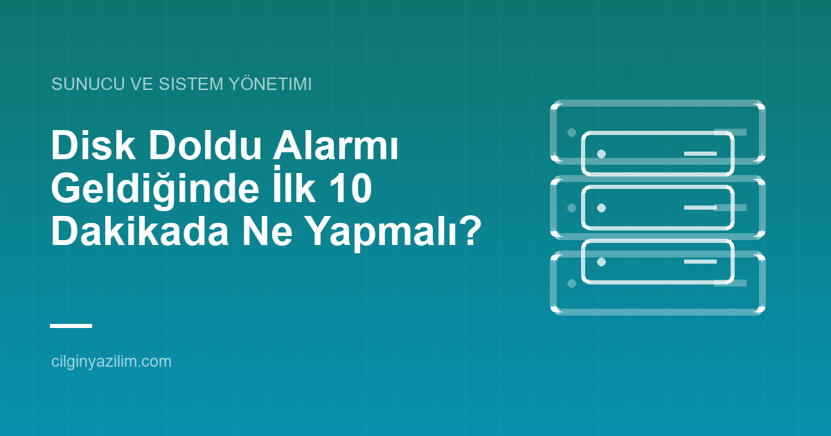 Disk Doldu Alarmı Geldiğinde İlk 10 Dakikada Ne Yapmalı?