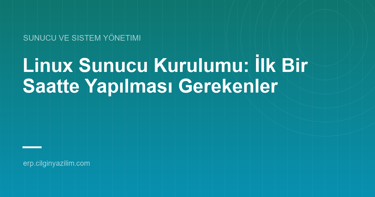 Linux Sunucu Kurulumu: İlk Bir Saatte Yapılması Gerekenler