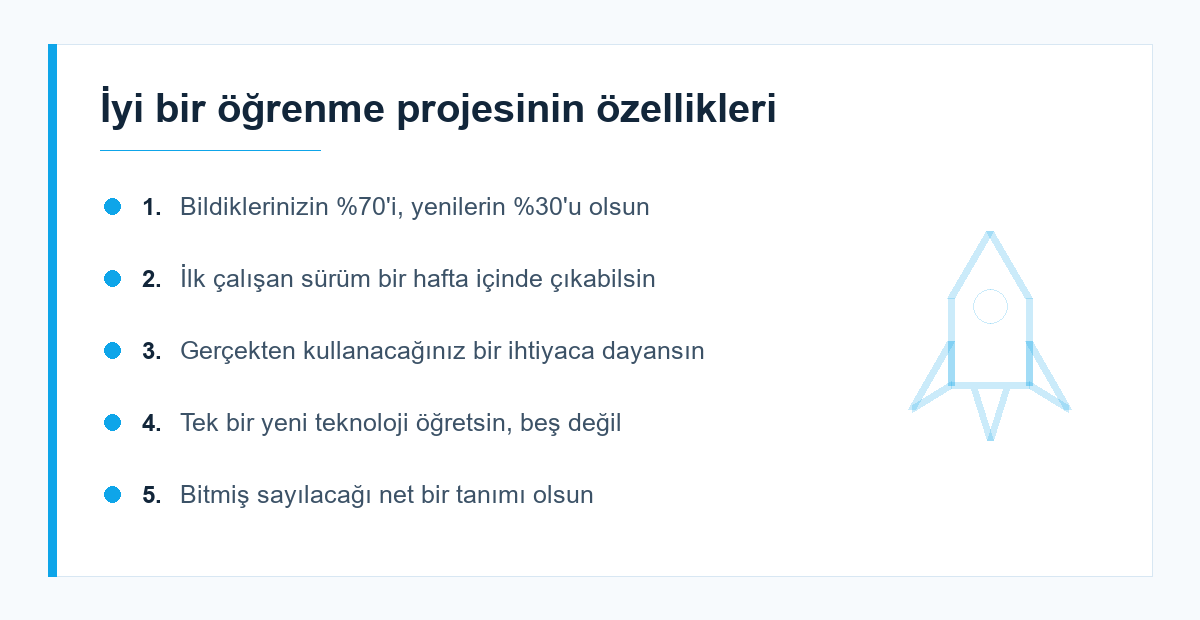 Öğrenme projesi seçim kriterleri
