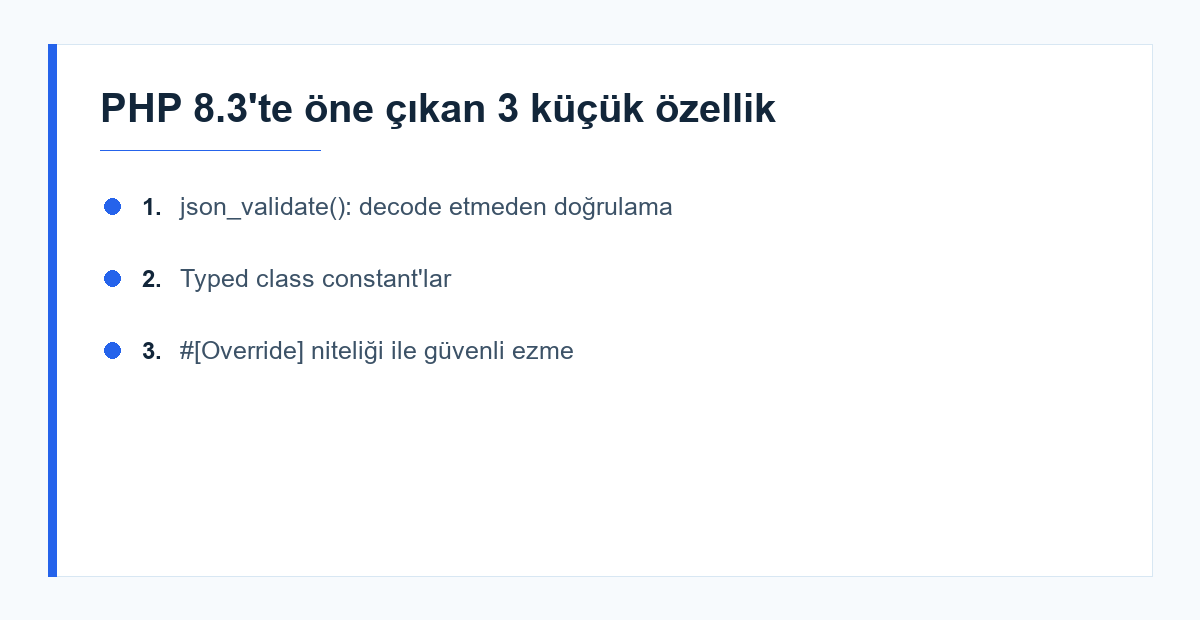 PHP 8.3 özellik özeti