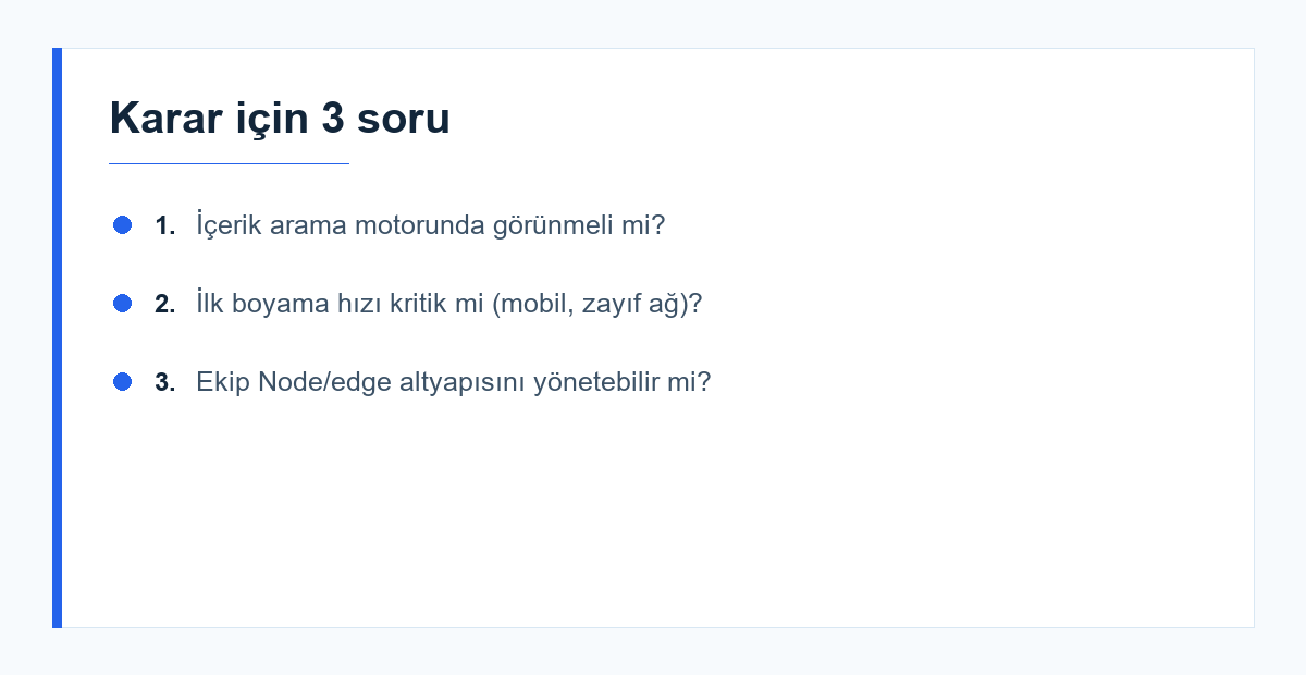 SSR CSR karar soruları