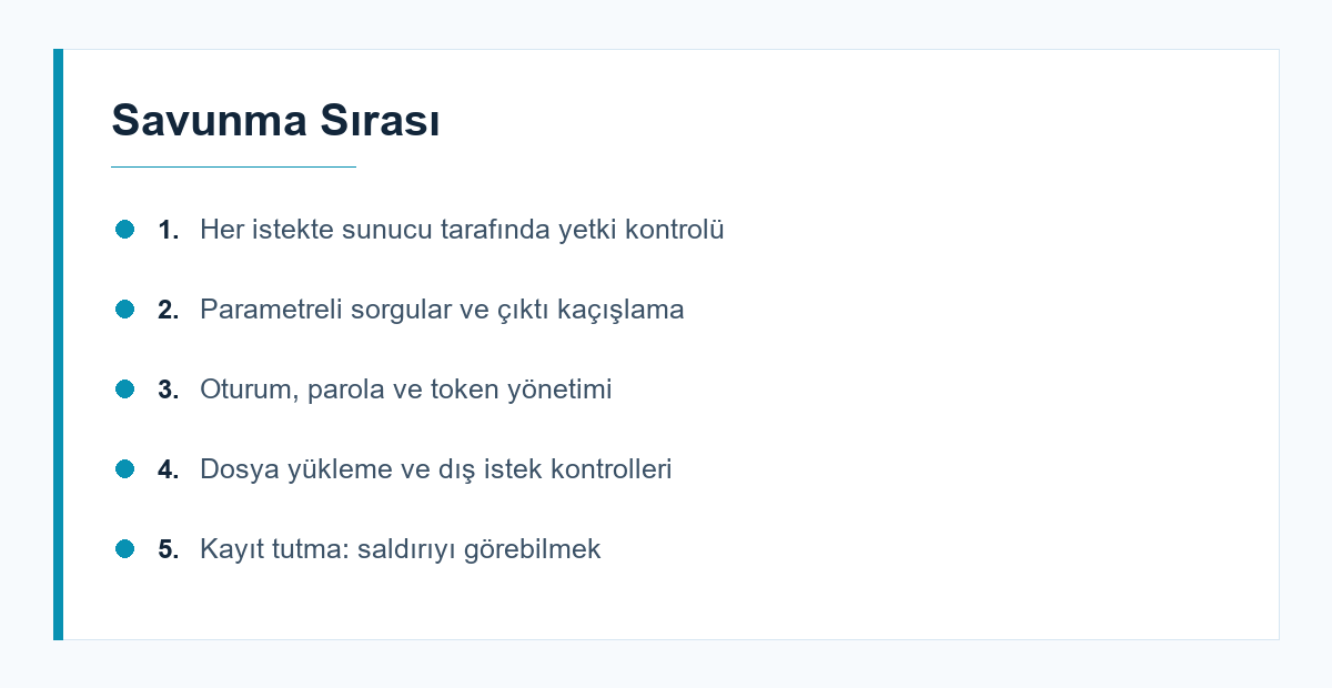 Web uygulama güvenliğinde öncelikli savunma adımları