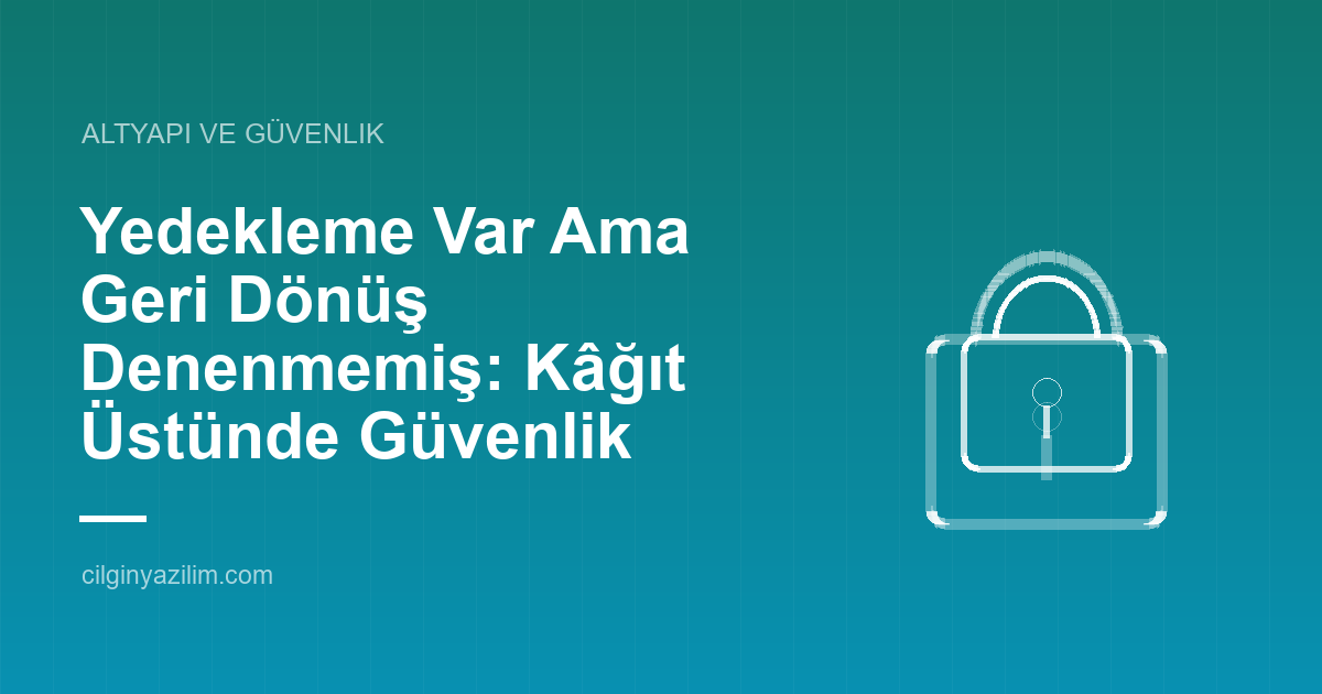 Yedekleme Var Ama Geri Dönüş Denenmemiş: Kâğıt Üstünde Güvenlik