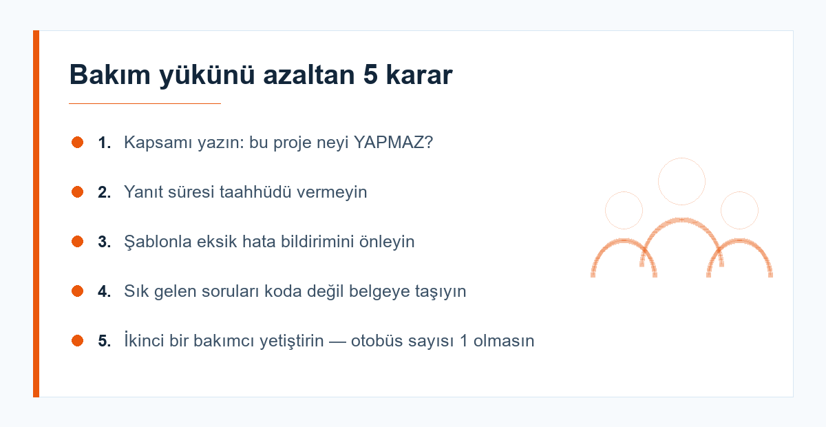 Açık kaynak bakım yükü önerileri