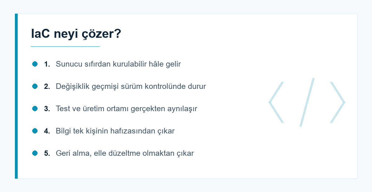 Altyapıyı kod olarak yönetmenin faydaları