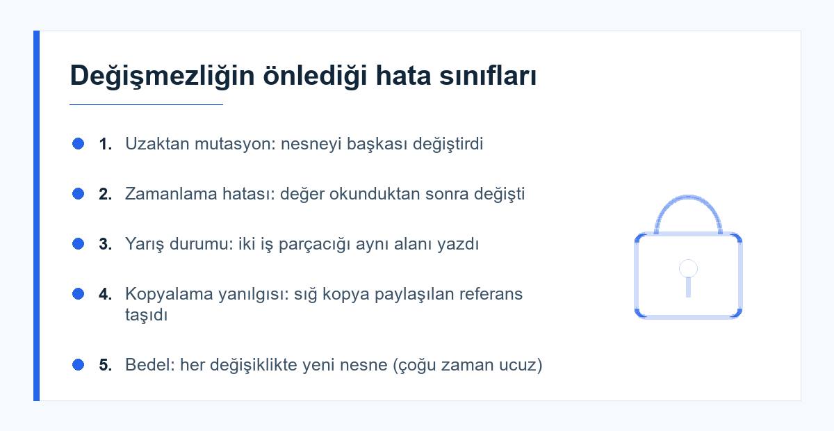Değişmezliğin engellediği hata türleri listesi