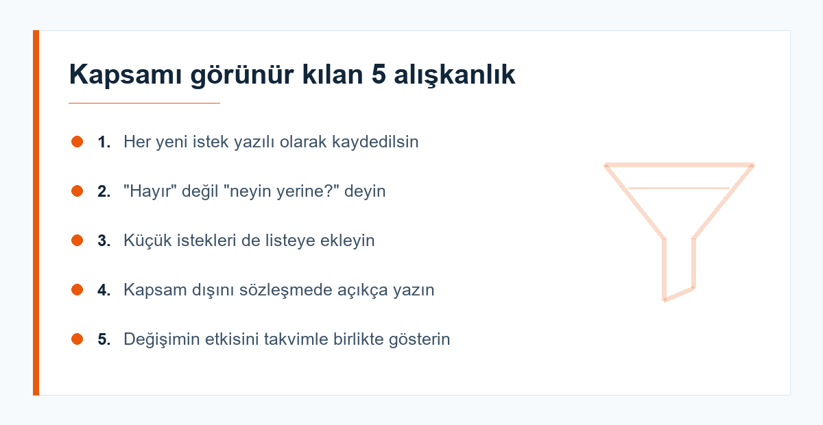 Kapsam yönetimi alışkanlıkları
