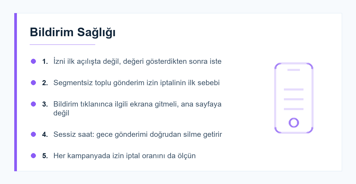 Push bildiriminde izlenmesi gereken göstergeler