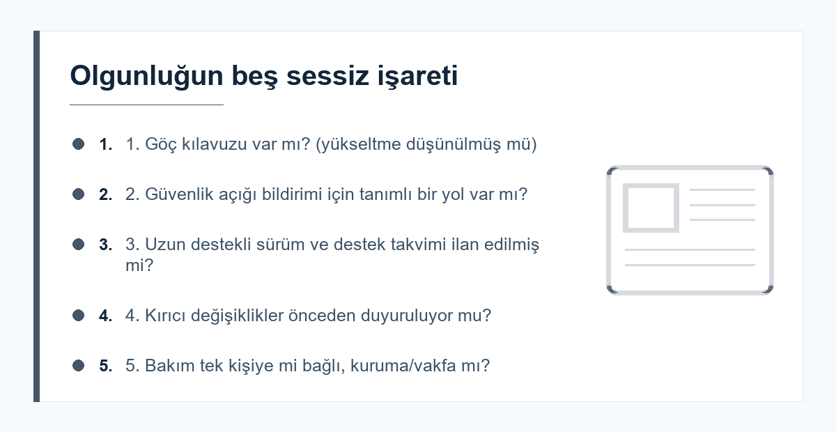 Teknoloji olgunluğunun işaretleri