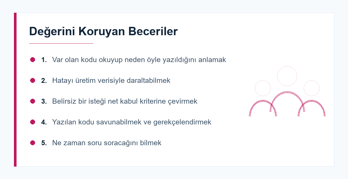 Junior geliştirici için öne çıkan yetkinlikler