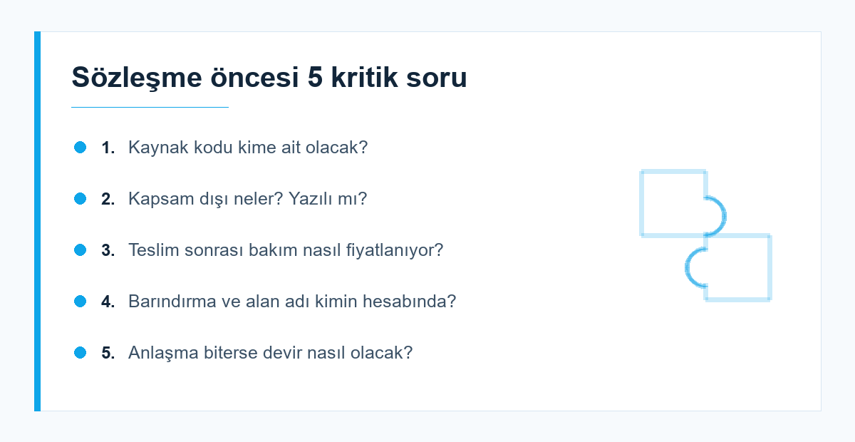 Proje öncesi kritik sorular