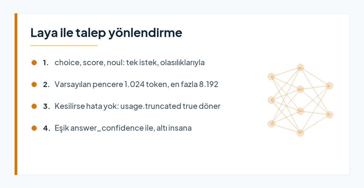 Laya systemone isteğinin soru türlerini, okuma penceresini ve eşik kuralını özetleyen kart
